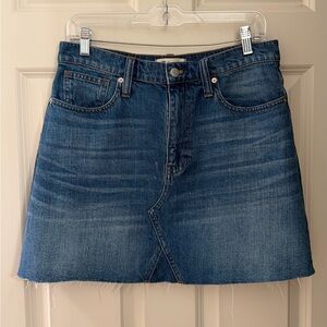 Madewell Classic 100% Cotton Denim Mini Skirt, Distressed Blue, 29